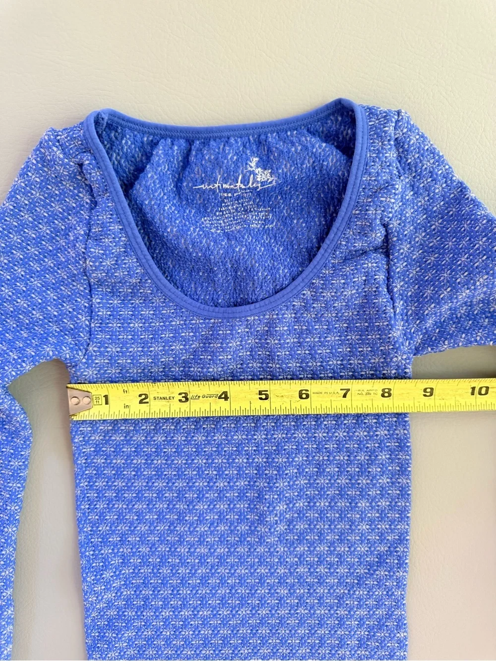 Free People Blue Love Letter Long Sleeve Knit Top - XS Small Bridge size XS/S